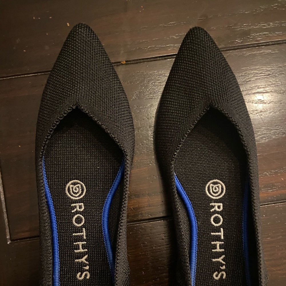 Black Pointy Rothy Flats